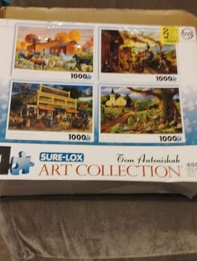 5/$20 Tom Antonishak sure-lox Art Collection Jigsaw Puzzles. Set Of 4 (1000pc)